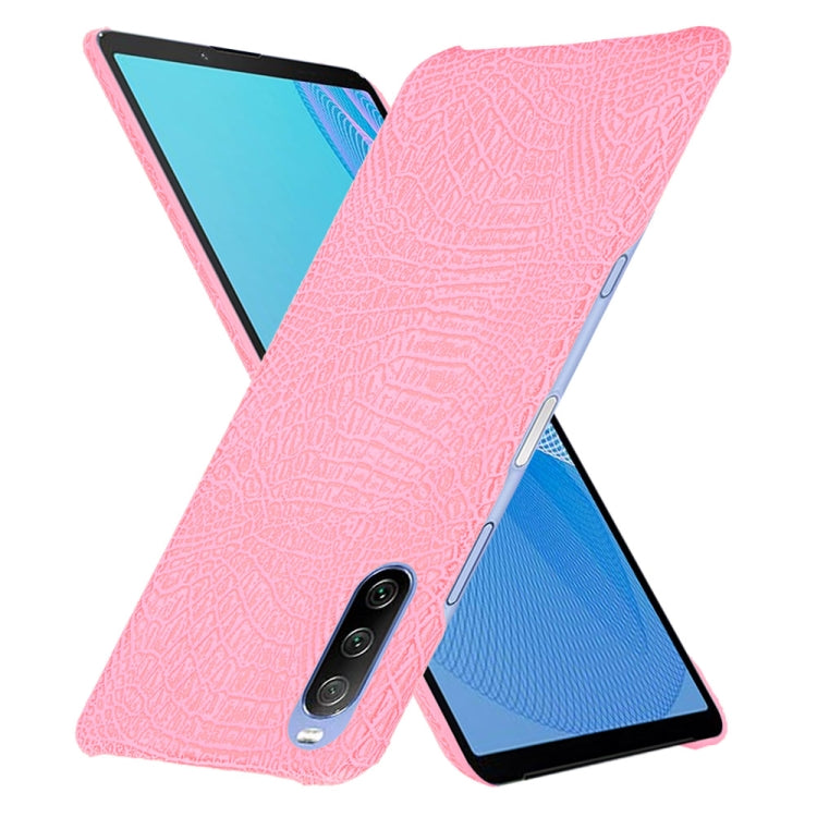 For Sony Xperia 10 III Shockproof Crocodile Texture PC + PU Case(Find)