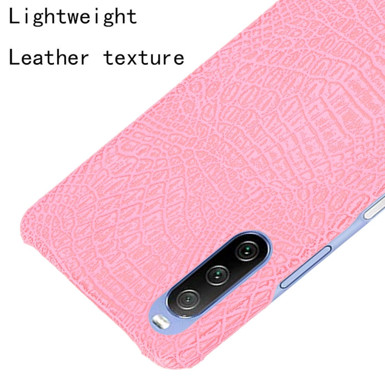 For Sony Xperia 10 III Shockproof Crocodile Texture PC + PU Case(Find)