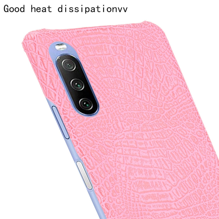 For Sony Xperia 10 III Shockproof Crocodile Texture PC + PU Case(Find)