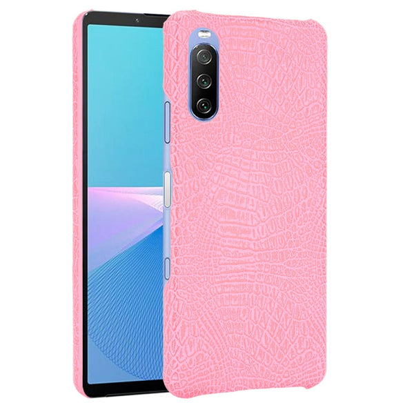 For Sony Xperia 10 III Shockproof Crocodile Texture PC + PU Case(Find)