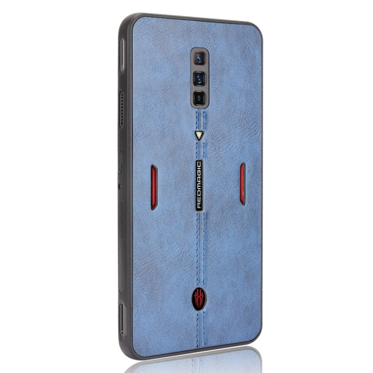 For ZTE nubia Red Magic 6/Red Magic 6 Pro Shockproof Sewing Cow Pattern Skin PC + PU + TPU Case(Blue)