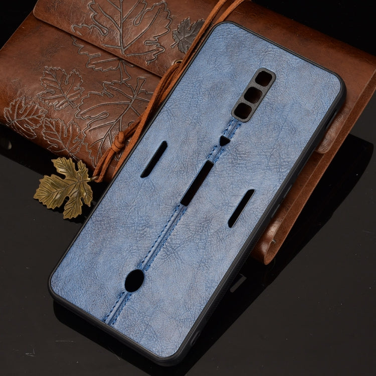 For ZTE nubia Red Magic 6/Red Magic 6 Pro Shockproof Sewing Cow Pattern Skin PC + PU + TPU Case(Blue)