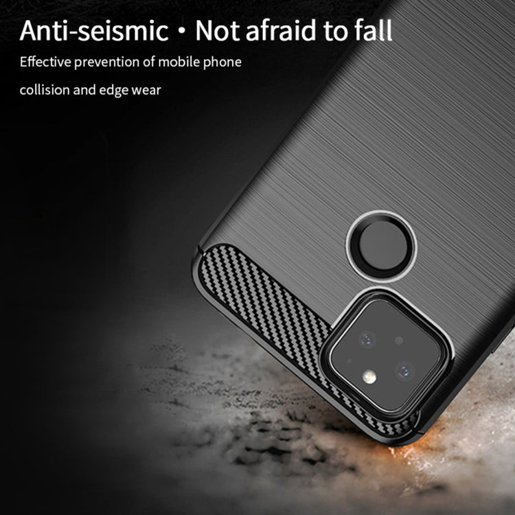 For Google Pixel 5a 5G MOFI Gentleness Series Brushed Texture Carbon Fiber Soft TPU Case(Black)