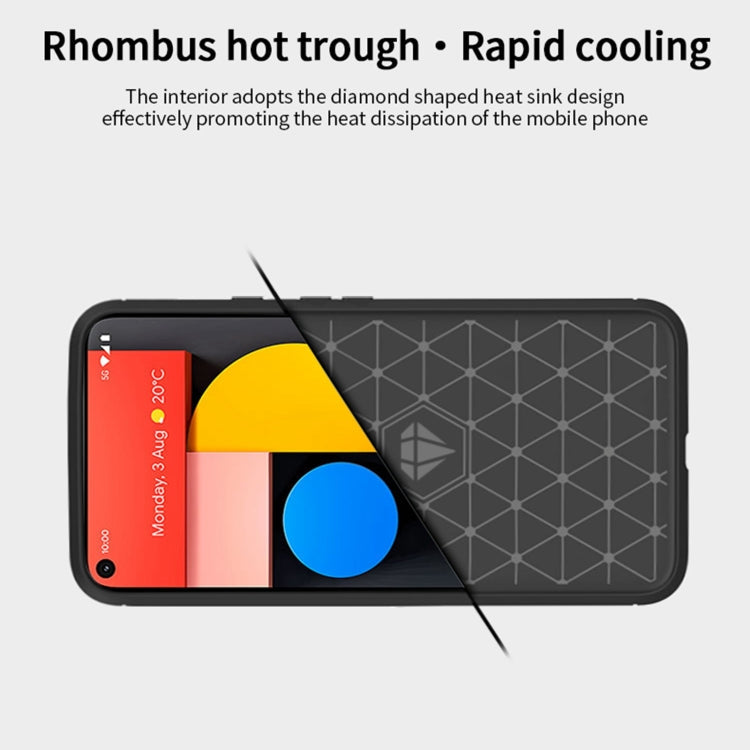 For Google Pixel 5a 5G MOFI Gentleness Series Brushed Texture Carbon Fiber Soft TPU Case(Black)