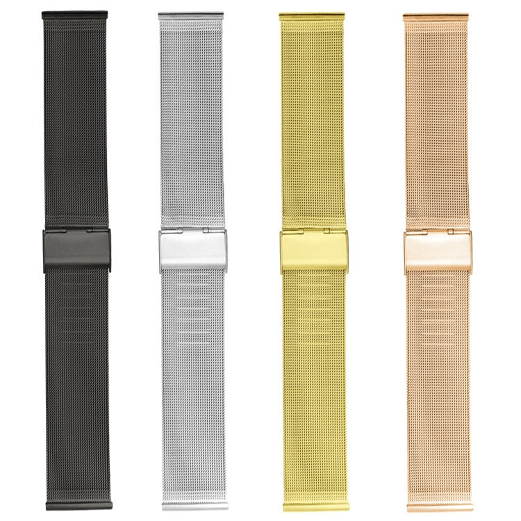 20mm Double Buckle Braided Fine Mesh Stainless Ssteel Metal Replacement Strap(black)