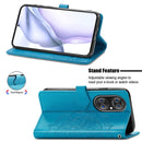 Halfway Mandala Embossing Pattern Horizontal Flip Leather Case with Holder & Card Slots & Wallet & Lanyard For Huawei P50 Pro(Blue)