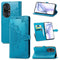 Halfway Mandala Embossing Pattern Horizontal Flip Leather Case with Holder & Card Slots & Wallet & Lanyard For Huawei P50 Pro(Blue)