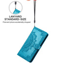 Halfway Mandala Embossing Pattern Horizontal Flip Leather Case with Holder & Card Slots & Wallet & Lanyard For Huawei P50 Pro(Blue)