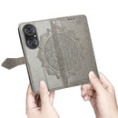 Halfway Mandala Embossing Pattern Horizontal Flip Leather Case with Holder & Card Slots & Wallet & Lanyard For Huawei P50 Pro(Grey)