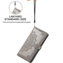 Halfway Mandala Embossing Pattern Horizontal Flip Leather Case with Holder & Card Slots & Wallet & Lanyard For Huawei P50 Pro(Grey)