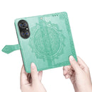Halfway Mandala Embossing Pattern Horizontal Flip Leather Case with Holder & Card Slots & Wallet & Lanyard For Huawei P50 Pro(Green)
