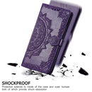 Halfway Mandala Embossing Pattern Horizontal Flip Leather Case with Holder & Card Slots & Wallet & Lanyard For Huawei P50 Pro(Purple)