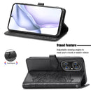 Halfway Mandala Embossing Pattern Horizontal Flip Leather Case with Holder & Card Slots & Wallet & Lanyard For Huawei P50(Black)
