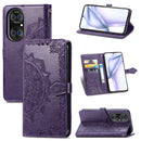 Halfway Mandala Embossing Pattern Horizontal Flip Leather Case with Holder & Card Slots & Wallet & Lanyard For Huawei P50(Purple)