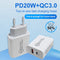Dual Fast Charging 20W PD3.0+QC 3.0 Interface Travel Charger for iPhone, Huawei, Samsung, Xiaomi EU Plug