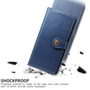 For Samsung Galaxy S21 FE Solid Color Leather Buckle Phone Case with Lanyard & Photo Frame & Card Slot & Wallet & Stand Function(Blue)