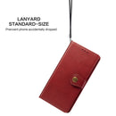 For Samsung Galaxy S21 FE Solid Color Leather Buckle Phone Case with Lanyard & Photo Frame & Card Slot & Wallet & Stand Function(Red)