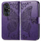 For Huawei P50 Pro Butterfly Love Flowers Embossed Horizontal Flip Leather Case with Holder & Card Slots & Wallet & Lanyard(Dark Purple)