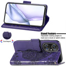 For Huawei P50 Pro Butterfly Love Flowers Embossed Horizontal Flip Leather Case with Holder & Card Slots & Wallet & Lanyard(Dark Purple)