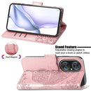 For Huawei P50 Pro Butterfly Love Flowers Embossed Horizontal Flip Leather Case with Holder & Card Slots & Wallet & Lanyard(Rose Gold)