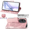 For Huawei P50 Pro Butterfly Love Flowers Embossed Horizontal Flip Leather Case with Holder & Card Slots & Wallet & Lanyard(Rose Gold)