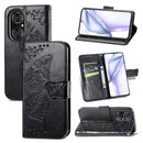 For Huawei P50 Butterfly Love Flowers Embossed Horizontal Flip Leather Case with Holder & Card Slots & Wallet & Lanyard(Black)