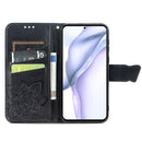 For Huawei P50 Butterfly Love Flowers Embossed Horizontal Flip Leather Case with Holder & Card Slots & Wallet & Lanyard(Black)