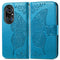 For Huawei P50 Butterfly Love Flowers Embossed Horizontal Flip Leather Case with Holder & Card Slots & Wallet & Lanyard(Blue)