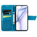 For Huawei P50 Butterfly Love Flowers Embossed Horizontal Flip Leather Case with Holder & Card Slots & Wallet & Lanyard(Blue)