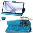 For Huawei P50 Butterfly Love Flowers Embossed Horizontal Flip Leather Case with Holder & Card Slots & Wallet & Lanyard(Blue)