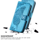 For Huawei P50 Butterfly Love Flowers Embossed Horizontal Flip Leather Case with Holder & Card Slots & Wallet & Lanyard(Blue)