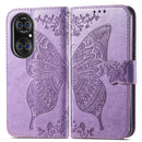For Huawei P50 Butterfly Love Flowers Embossed Horizontal Flip Leather Case with Holder & Card Slots & Wallet & Lanyard(Light Purple)