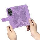 For Huawei P50 Butterfly Love Flowers Embossed Horizontal Flip Leather Case with Holder & Card Slots & Wallet & Lanyard(Light Purple)
