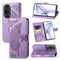 For Huawei P50 Butterfly Love Flowers Embossed Horizontal Flip Leather Case with Holder & Card Slots & Wallet & Lanyard(Light Purple)