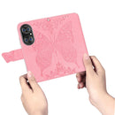 For Huawei P50 Butterfly Love Flowers Embossed Horizontal Flip Leather Case with Holder & Card Slots & Wallet & Lanyard(Pink)