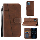 Stitching Calf Texture Buckle Horizontal Flip Leather Case with Holder & Card Slots & Wallet & Lanyard For iPhone 12 Pro Max(Brown)