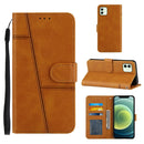 Stitching Calf Texture Buckle Horizontal Flip Leather Case with Holder & Card Slots & Wallet & Lanyard For iPhone 12 mini(Yellow)