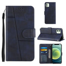 Stitching Calf Texture Buckle Horizontal Flip Leather Case with Holder & Card Slots & Wallet & Lanyard For iPhone 12 mini(Blue)