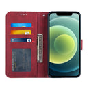 Stitching Calf Texture Buckle Horizontal Flip Leather Case with Holder & Card Slots & Wallet & Lanyard For iPhone 12 mini(Red)