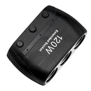 Cigarette Lighter Adapter Splitter 3 Sockets Cigarette Lighter Splitter 12V/24V Power Car Charger(Black)