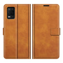 For OPPO Realme V13 5G/Realme 8 5G Retro Calf Pattern Buckle Horizontal Flip Leather Case with Holder & Card Slots & Wallet(Yellow)