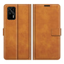 For OPPO Realme GT 5G/Realme Q3 Pro 5G Retro Calf Pattern Buckle Horizontal Flip Leather Case with Holder & Card Slots & Wallet(Yellow)