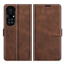 For Huawei P50 Pro Retro Calf Pattern Buckle Horizontal Flip Leather Case with Holder & Card Slots & Wallet(Dark Brown)