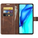 For Huawei P50 Pro Retro Calf Pattern Buckle Horizontal Flip Leather Case with Holder & Card Slots & Wallet(Dark Brown)