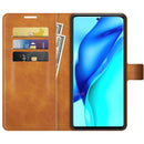 For Huawei P50 Pro Retro Calf Pattern Buckle Horizontal Flip Leather Case with Holder & Card Slots & Wallet(Yellow)
