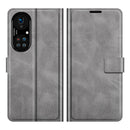 For Huawei P50 Pro Retro Calf Pattern Buckle Horizontal Flip Leather Case with Holder & Card Slots & Wallet(Grey)