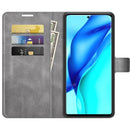 For Huawei P50 Pro Retro Calf Pattern Buckle Horizontal Flip Leather Case with Holder & Card Slots & Wallet(Grey)