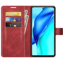 For Huawei P50 Pro Retro Calf Pattern Buckle Horizontal Flip Leather Case with Holder & Card Slots & Wallet(Red)