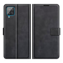 For Samsung Galaxy A22 4G Retro Calf Pattern Buckle Horizontal Flip Leather Case with Holder & Card Slots & Wallet(Black)