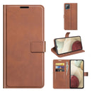 For Samsung Galaxy A22 4G Retro Calf Pattern Buckle Horizontal Flip Leather Case with Holder & Card Slots & Wallet(Light Brown)